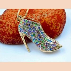 colorful Betsey Johnson high heel necklace